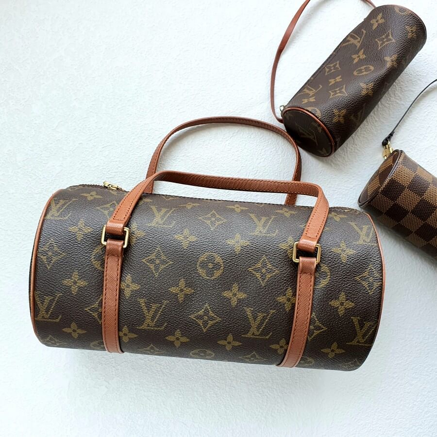 LV Papillon 26 Brown Monogram Canvas with Leather and Gold Hardware #OTTU-2