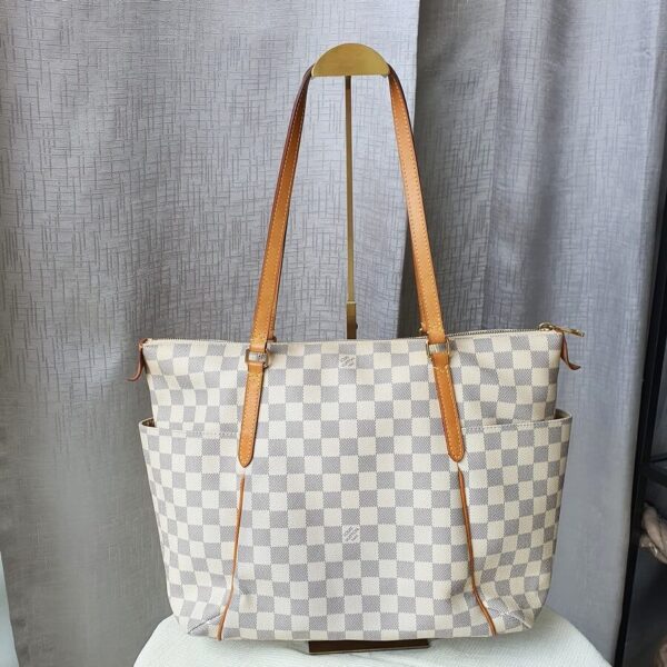 LV Totally MM Damier Azur Coated Canvas with Leather and Gold Hardware #OTOS-2