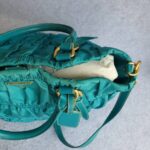 Prada Gaufre BN1611 Turquoise Nylon with Leather and Gold Hardware Bag #GUECY-1 - Image 9