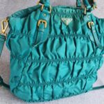 Prada Gaufre BN1611 Turquoise Nylon with Leather and Gold Hardware Bag #GUECY-1 - Image 3
