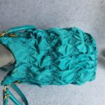 Prada Gaufre BN1611 Turquoise Nylon with Leather and Gold Hardware Bag #GUECY-1 - Image 8