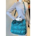 Prada Gaufre BN1611 Turquoise Nylon with Leather and Gold Hardware Bag #GUECY-1 - Image 33