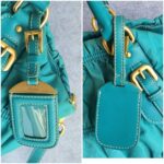 Prada Gaufre BN1611 Turquoise Nylon with Leather and Gold Hardware Bag #GUECY-1 - Image 24