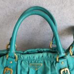 Prada Gaufre BN1611 Turquoise Nylon with Leather and Gold Hardware Bag #GUECY-1 - Image 18