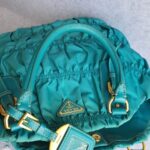 Prada Gaufre BN1611 Turquoise Nylon with Leather and Gold Hardware Bag #GUECY-1 - Image 20