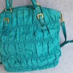 Prada Gaufre BN1611 Turquoise Nylon with Leather and Gold Hardware Bag #GUECY-1 - Image 6