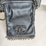 Chanel Accordion Flap Bag Dark Grey with Lambskin and Ruthenium Hardware #OOUO-1 - Image 9