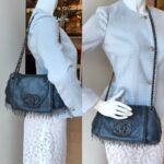 Chanel Accordion Flap Bag Dark Grey with Lambskin and Ruthenium Hardware #OOUO-1 - Image 26