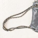 Chanel Accordion Flap Bag Dark Grey with Lambskin and Ruthenium Hardware #OOUO-1 - Image 14