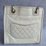 Chanel Deauville Bag Light Cream with Glazed Calf Leather and Silver Hardware #OOEU-1 - Image 5