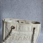 Chanel Deauville Bag Light Cream with Glazed Calf Leather and Silver Hardware #OOEU-1 - Image 4