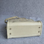 Chanel Deauville Bag Light Cream with Glazed Calf Leather and Silver Hardware #OOEU-1 - Image 9