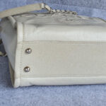Chanel Deauville Bag Light Cream with Glazed Calf Leather and Silver Hardware #OOEU-1 - Image 10