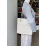 Chanel Deauville Bag Light Cream with Glazed Calf Leather and Silver Hardware #OOEU-1 - Image 28