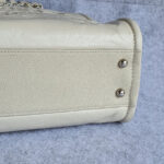 Chanel Deauville Bag Light Cream with Glazed Calf Leather and Silver Hardware #OOEU-1 - Image 11