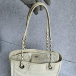 Chanel Deauville Bag Light Cream with Glazed Calf Leather and Silver Hardware #OOEU-1 - Image 17
