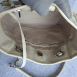 Chanel Deauville Bag Light Cream with Glazed Calf Leather and Silver Hardware #OOEU-1 - Image 25