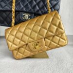 Chanel Mini Flap A69900 Gold with Grained Calfskin and Gold Hardware #OOKE-1