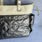 Chanel Paris Biarittz Grey/Beige Coated Canvas with Leather and Silver Hardware #OOLK-1 - Image 6