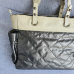 Chanel Paris Biarittz Grey/Beige Coated Canvas with Leather and Silver Hardware #OOLK-1 - Image 5