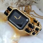 Chanel Premiere Vintage Watch Size-M 18k Gold Plated with Leather #OOLO-1