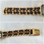 Chanel Premiere Vintage Watch Size-M 18k Gold Plated with Leather #OOLO-1 - Image 5