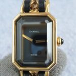 Chanel Premiere Vintage Watch Size-M 18k Gold Plated with Leather #OOLO-1 - Image 3