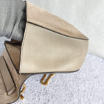 Chloe Drew Motty Grey Calf Leather with Suede Leather and Gold Hardware #GULLE-4 - Image 7
