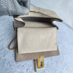 Chloe Drew Motty Grey Calf Leather with Suede Leather and Gold Hardware #GULLE-4 - Image 25