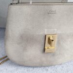 Chloe Drew Motty Grey Calf Leather with Suede Leather and Gold Hardware #GULLE-4 - Image 19
