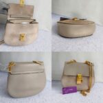 Chloe Drew Motty Grey Calf Leather with Suede Leather and Gold Hardware #GULLE-4 - Image 2