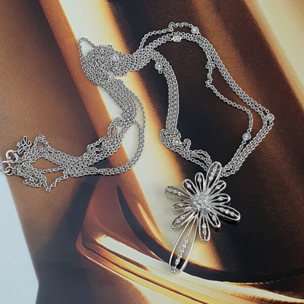 Diamond Pendant with Necklace Jewellery #OOET-1