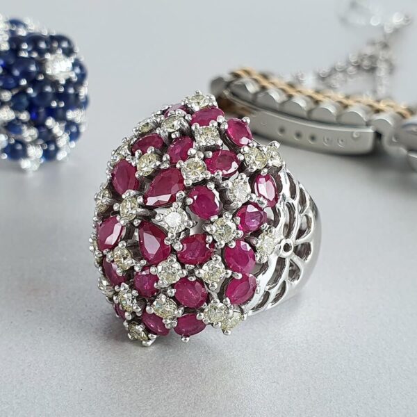 Diamond Ruby Ring Jewellery #OOET-12