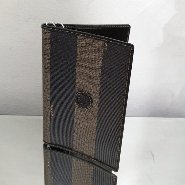 Fendi Passport Holder Brown/Black Coated Canvas with Leather #TSTT-3