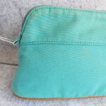 Hermes Bolide Pouch Blue/Brown Canvas with Leather and Silver Hardware #TSTT-6 - Image 5