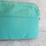 Hermes Bolide Pouch Blue/Brown Canvas with Leather and Silver Hardware #TSTT-6 - Image 6