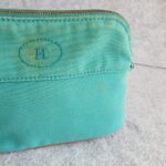 Hermes Bolide Pouch Blue/Brown Canvas with Leather and Silver Hardware #TSTT-6 - Image 4