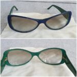 Judith Leiber Blue/Green Acetate Frame Sunglasses #OTLC-85 - Image 6