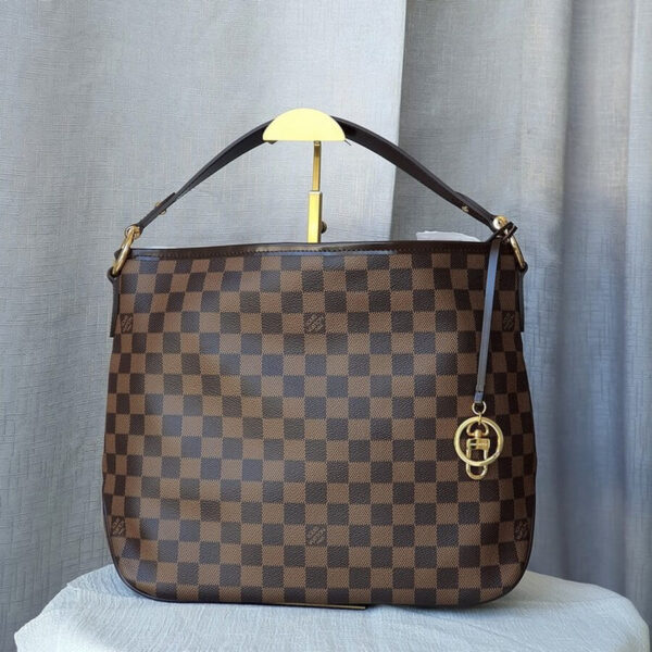 LV Delightful PM N41459 Damier Ebene Coated Canvas with Leather and Gold Hardware #OOEL-1