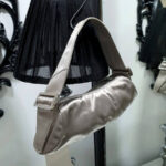 Tod's Evening Bag Silver Grey Satin with Diamante and Silver Hardware #TSTT-8