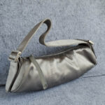 Tod's Evening Bag Silver Grey Satin with Diamante and Silver Hardware #TSTT-8 - Image 2