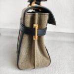 Balmain Crossbody Bag Black/Brown with Leather/Canvas and Gold Hardware #OOUO-6 - Image 10