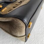 Balmain Crossbody Bag Black/Brown with Leather/Canvas and Gold Hardware #OOUO-6 - Image 17