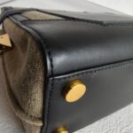 Balmain Crossbody Bag Black/Brown with Leather/Canvas and Gold Hardware #OOUO-6 - Image 19