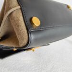 Balmain Crossbody Bag Black/Brown with Leather/Canvas and Gold Hardware #OOUO-6 - Image 20