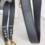 Balmain Crossbody Bag Black/Brown with Leather/Canvas and Gold Hardware #OOUO-6 - Image 23