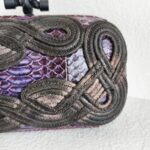 Bottega Veneta Knot Clutch Purple/Bronze with Snake Skin/Suede Leather Lining and Black Hardware #OOTL-1 - Image 6