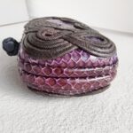 Bottega Veneta Knot Clutch Purple/Bronze with Snake Skin/Suede Leather Lining and Black Hardware #OOTL-1 - Image 8