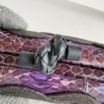 Bottega Veneta Knot Clutch Purple/Bronze with Snake Skin/Suede Leather Lining and Black Hardware #OOTL-1 - Image 10