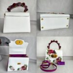 D&G Welcome Bag White/Red/Purple with Leather/Embroidery/Sequin and Gold Hardware #OOUO-5 - Image 2